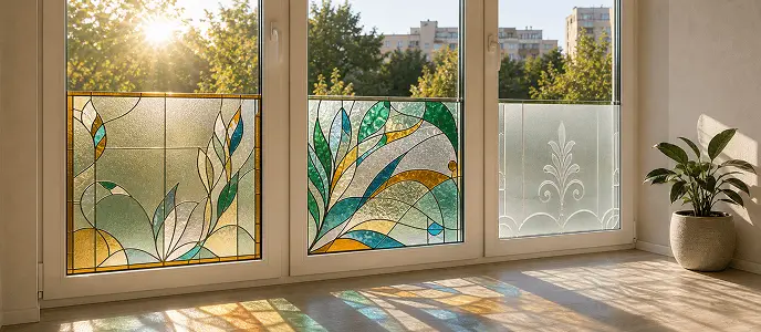 Витражное пластиковое окно