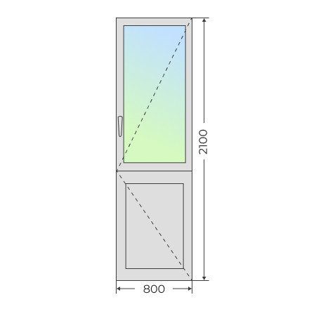 Алюминиевая входная одностворчатая дверь 800х2100 - фото - 1