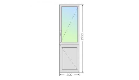Алюминиевая входная одностворчатая дверь 800х2100 - фото - 1