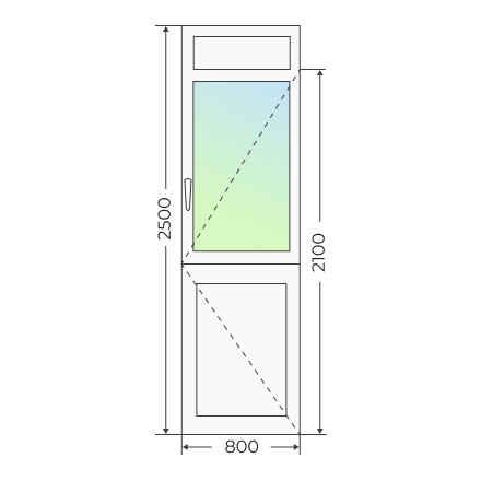 Пластиковая входная одностворчатая дверь 800х2500 - фото - 2