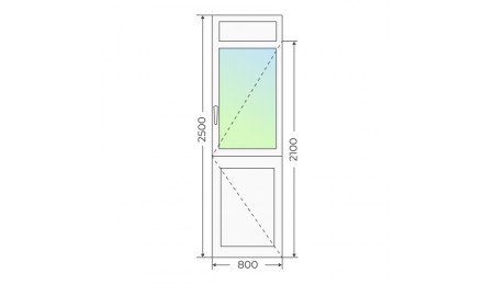 Пластиковая входная одностворчатая дверь 800х2500 - фото - 2