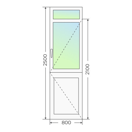 Пластиковая входная одностворчатая дверь со стеклом 800х2500 - фото - 3