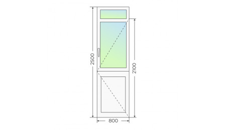 Пластиковая входная одностворчатая дверь 800х2500 - фото - 3