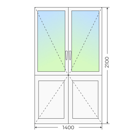 Пластиковая входная двухстворчатая дверь 1400х2100 - фото - 4