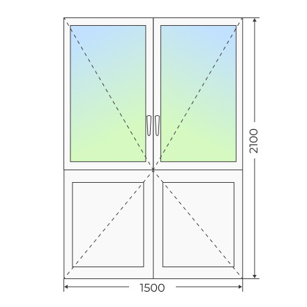 Пластиковая входная двухстворчатая дверь 1500х2100 - фото - 5