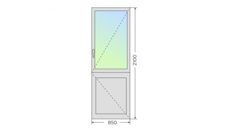 Алюминиевая входная одностворчатая дверь 850х2100 - фото - 2