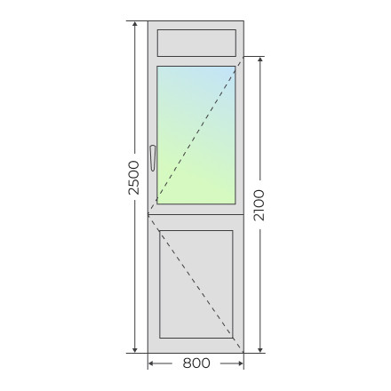 Алюминиевая входная одностворчатая дверь 800х2500 - фото - 3