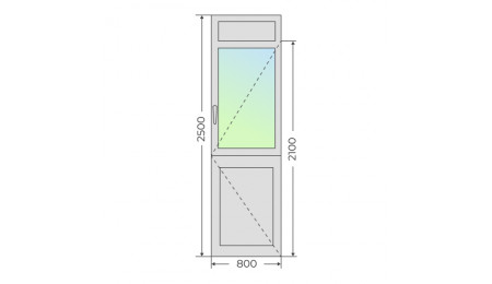 Алюминиевая входная одностворчатая дверь 800х2500 - фото - 3