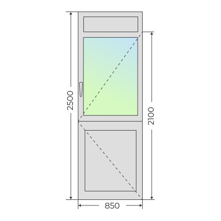 Алюминиевая входная одностворчатая дверь 850х2500 - фото - 3