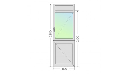 Алюминиевая входная одностворчатая дверь 850х2500 - фото - 3