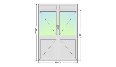 Алюминиевая входная двухстворчатая дверь 1500х2500 - фото - 5