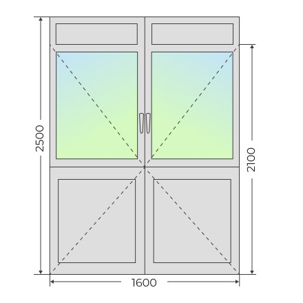 Алюминиевая входная двухстворчатая дверь 1600х2500 - фото - 7