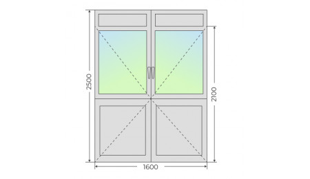 Алюминиевая входная двухстворчатая дверь 1600х2500 - фото - 7