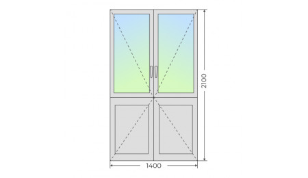 Алюминиевая входная двухстворчатая дверь 1400х2100 - фото - 7
