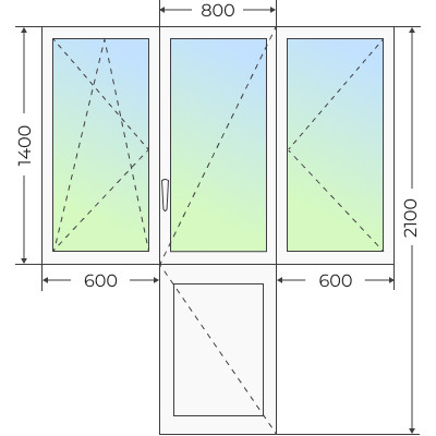 Балконный блок 2000х2100 - фото - 1