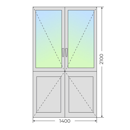 Алюминиевая входная двухстворчатая дверь 1500х2100 - фото - 7