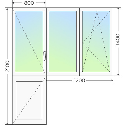 Балконный блок с глухим окном 2000х2100 - фото - 2