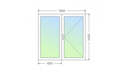 Окно пластиковое Рехау двухстворчатое, поворотное - фото - 1