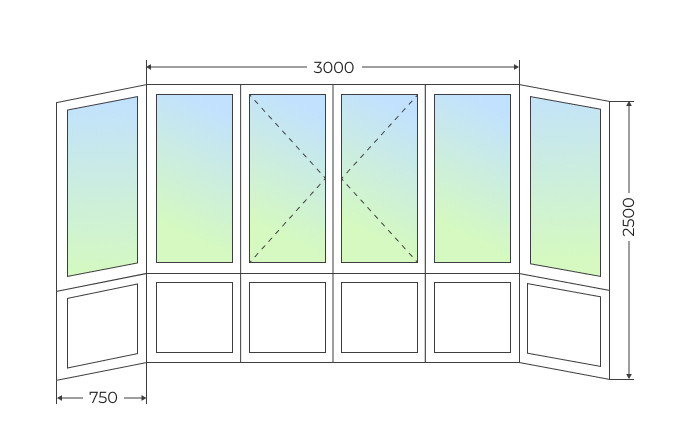 Теплое остекление П-образного балкона с поворотными створками и глухим нижним рядом - фото - 1