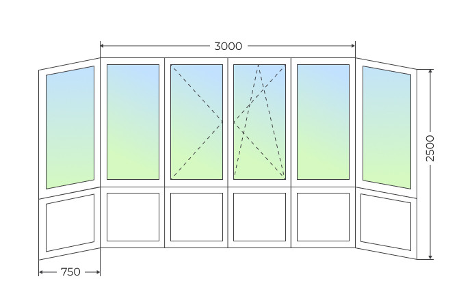 Теплое остекление П-образного балкона с поворотной и поворотно-откидной створкой и глухим нижним рядом - фото - 1