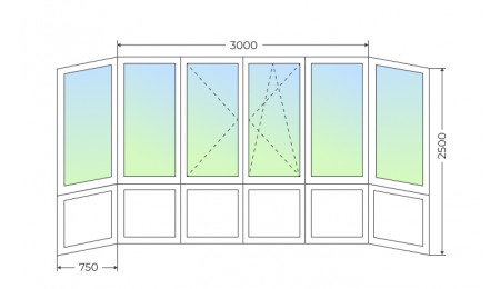 Теплое остекление П-образного балкона с поворотной и поворотно-откидной створкой и глухим нижним рядом - фото - 1