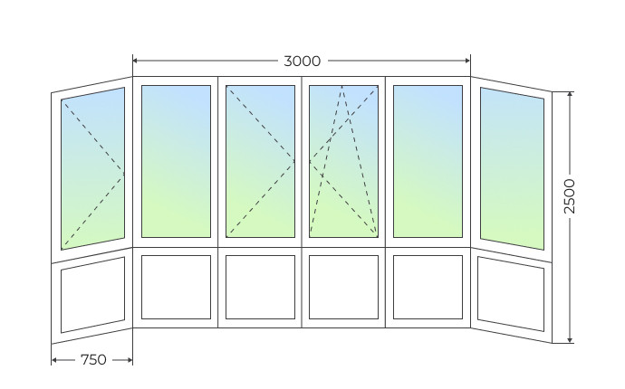 Теплое остекление П-образного балкона с 3 поворотными и поворотно-откидной створкой и глухим нижним рядом - фото - 1