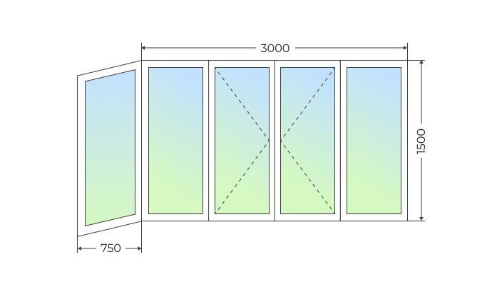 Теплое остекление Г-образного балкона с двумя поворотными створками - фото - 1