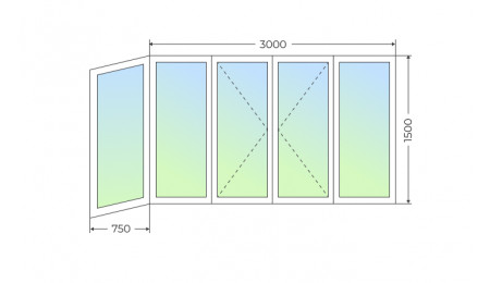 Теплое остекление Г-образного балкона с двумя поворотными створками - фото - 1