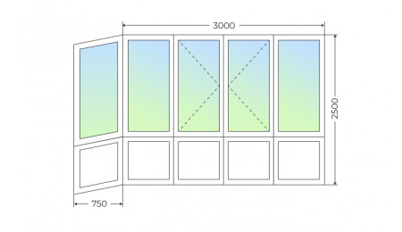 Теплое остекление Г-образного балкона с поворотными створками и глухим нижним рядом - фото - 1