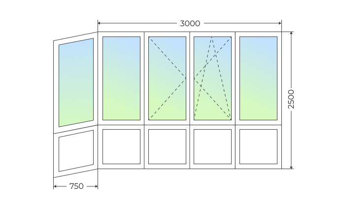 Теплое остекление Г-образного балкона с поворотными и поворотно-откидной створкой и глухим нижним рядом - фото - 1