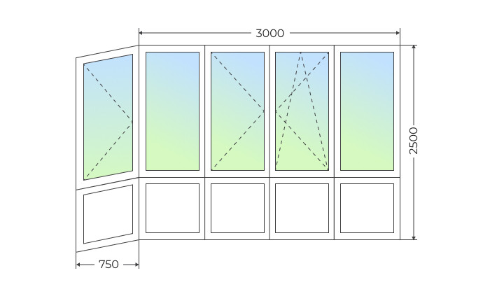 Теплое остекление Г-образного балкона с 3 поворотными и поворотно-откидной створкой и глухим нижним рядом - фото - 1
