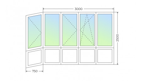 Теплое остекление Г-образного балкона с 3 поворотными и поворотно-откидной створкой и глухим нижним рядом - фото - 1