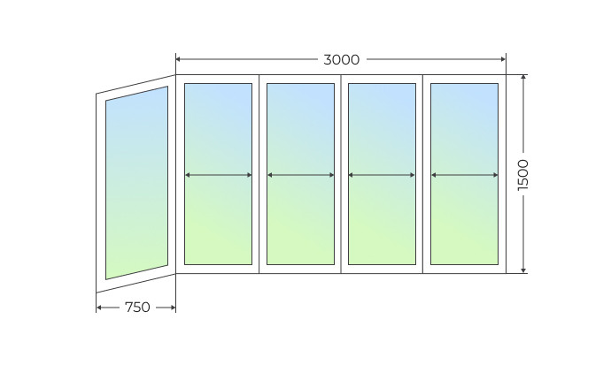 Холодное остекление Г-образного балкона - фото - 1