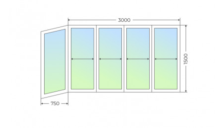 Холодное остекление Г-образного балкона - фото - 1