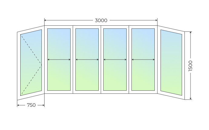 Холодное остекление П-образного балкона с поворотной створкой - фото - 1