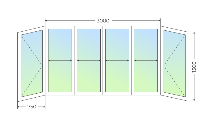 Холодное остекление П-образного балкона с двумя поворотными створками - фото - 1