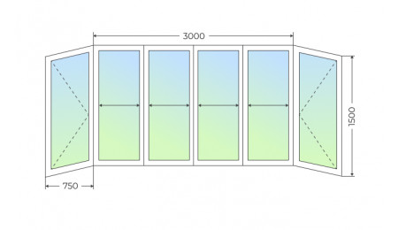 Холодное остекление П-образного балкона с двумя поворотными створками - фото - 1