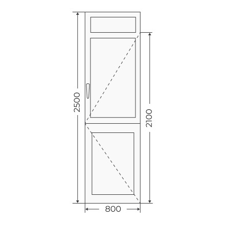 Пластиковая одностворчатая глухая дверь 800х2500 - фото - 1