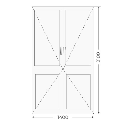 Пластиковая двухстворчатая глухая дверь 1400х2100 - фото - 1
